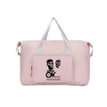 Purple & pink OK Weekender Bag with pockets and handles