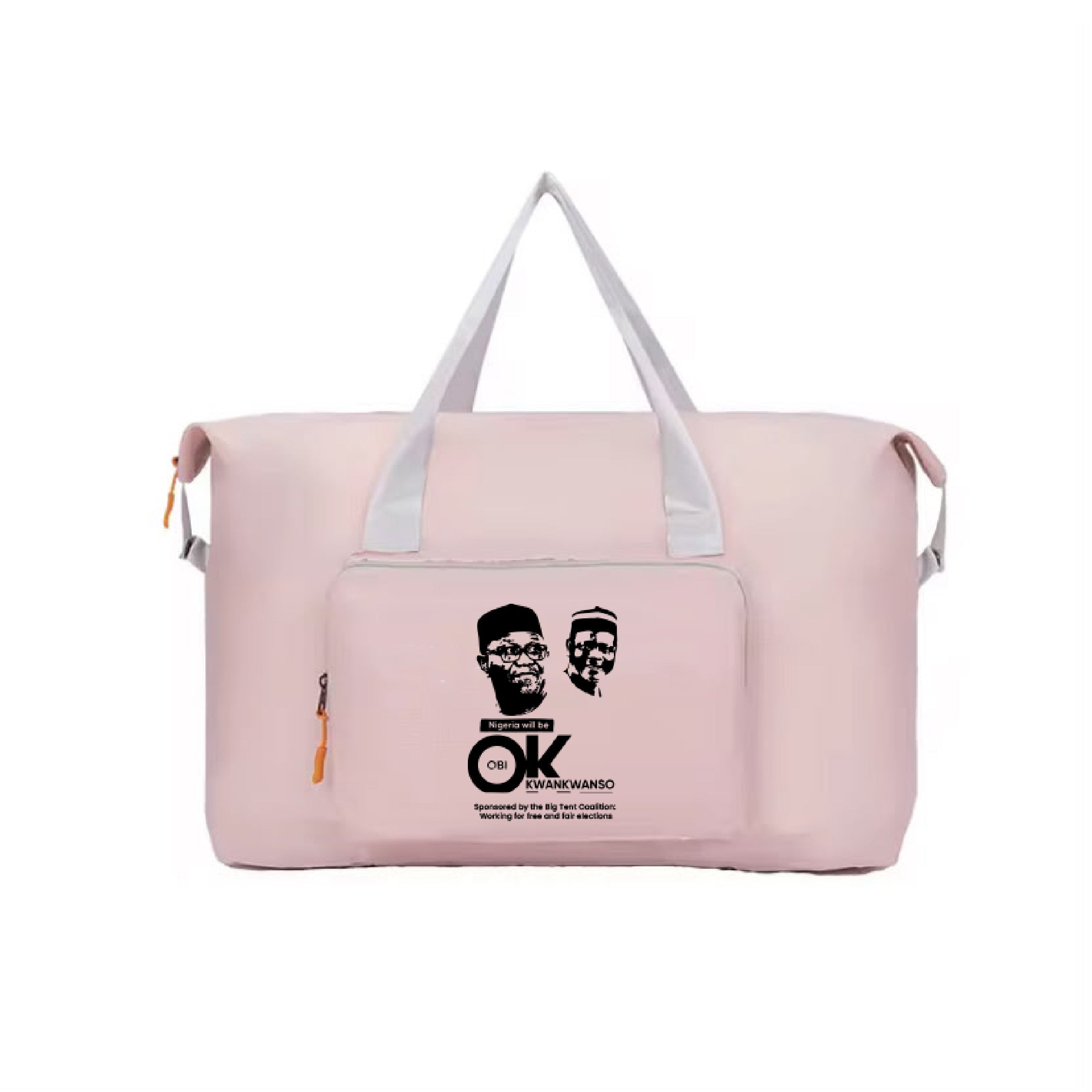 Purple & pink OK Weekender Bag with pockets and handles