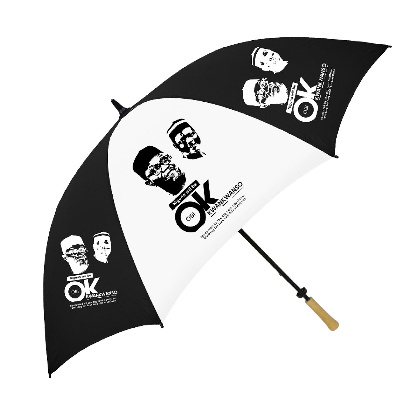 Obi Kwankwanso umbrella in large and capsule styles.