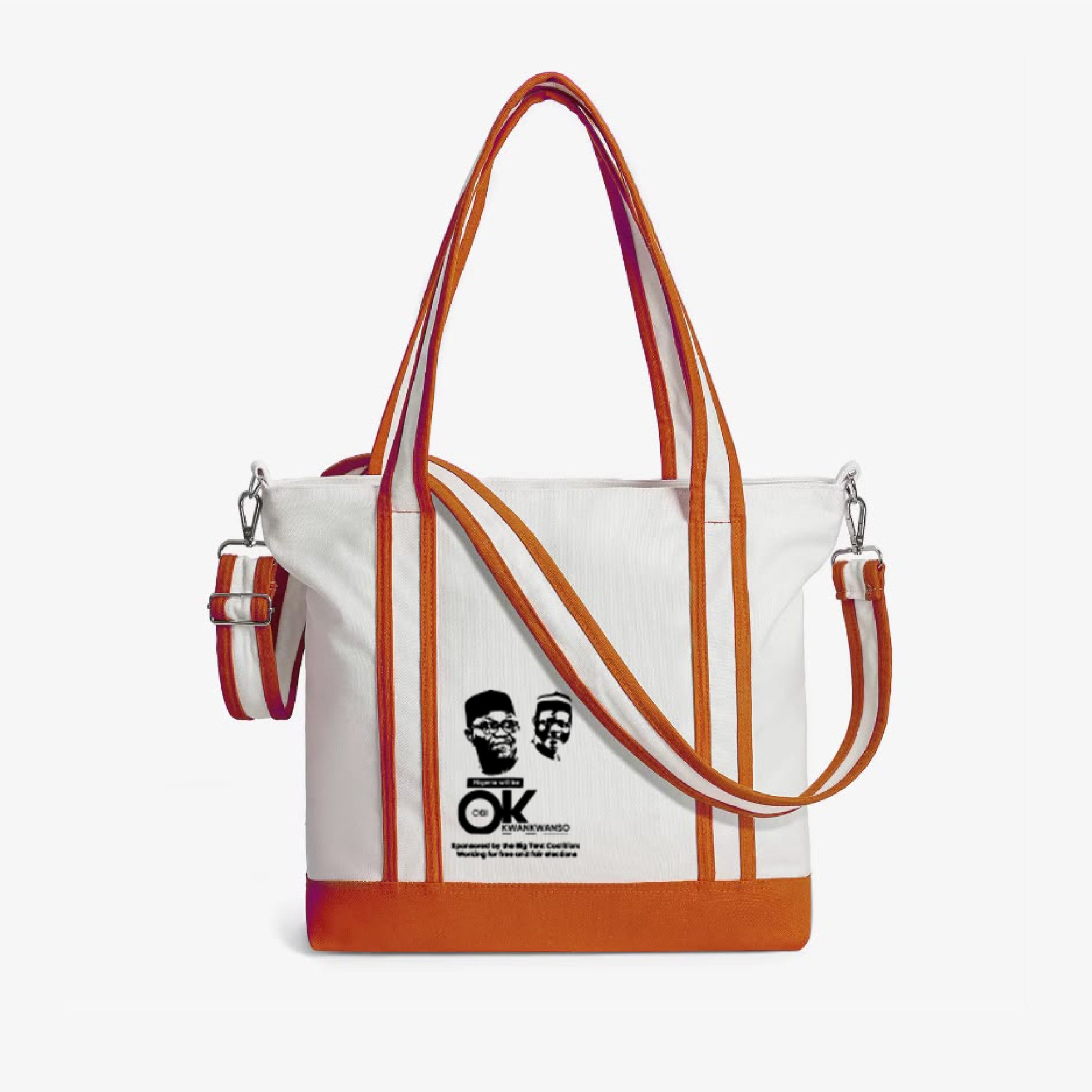 OK tote bag with campaign design and spacious everyday carry