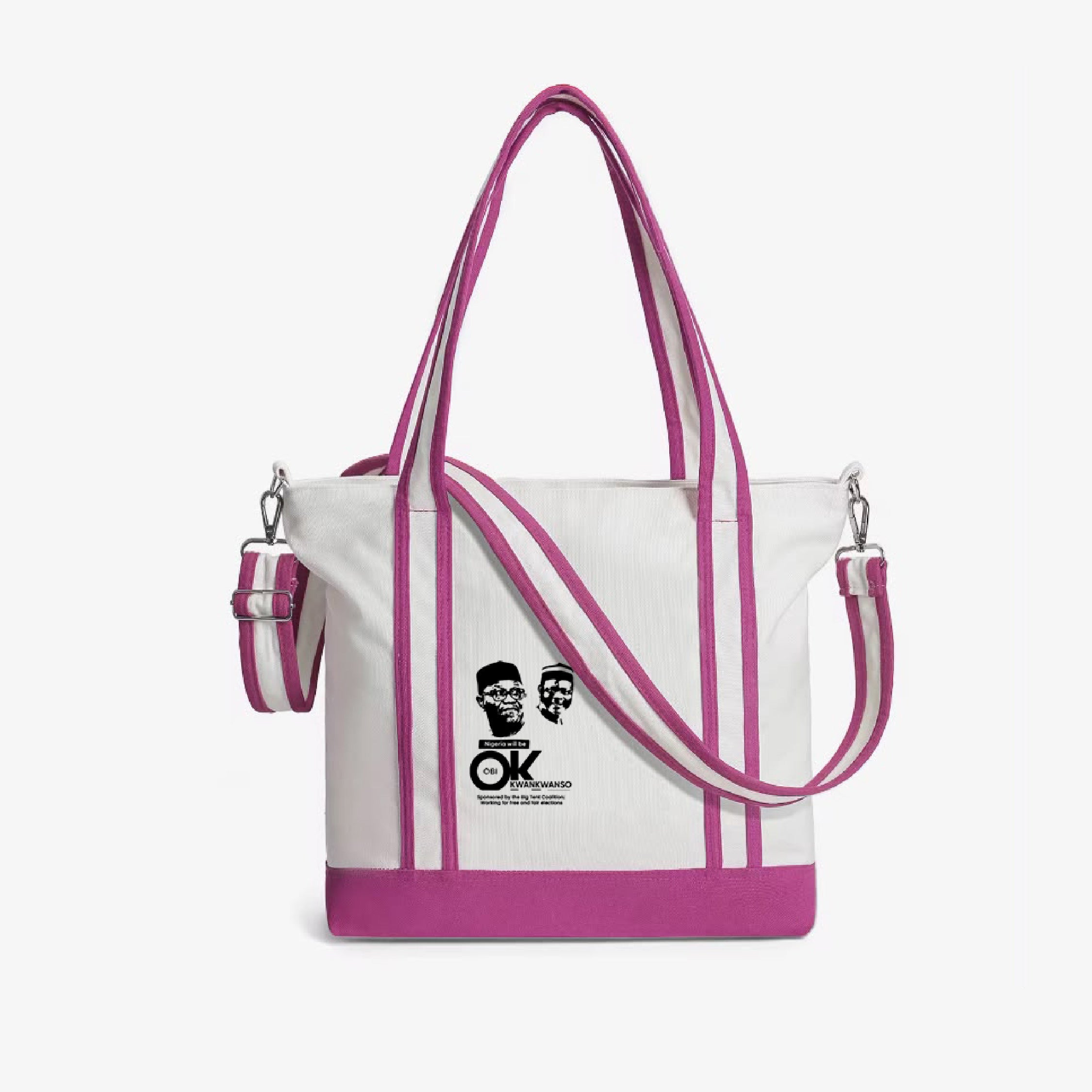 OK tote bag with campaign design and spacious everyday carry
