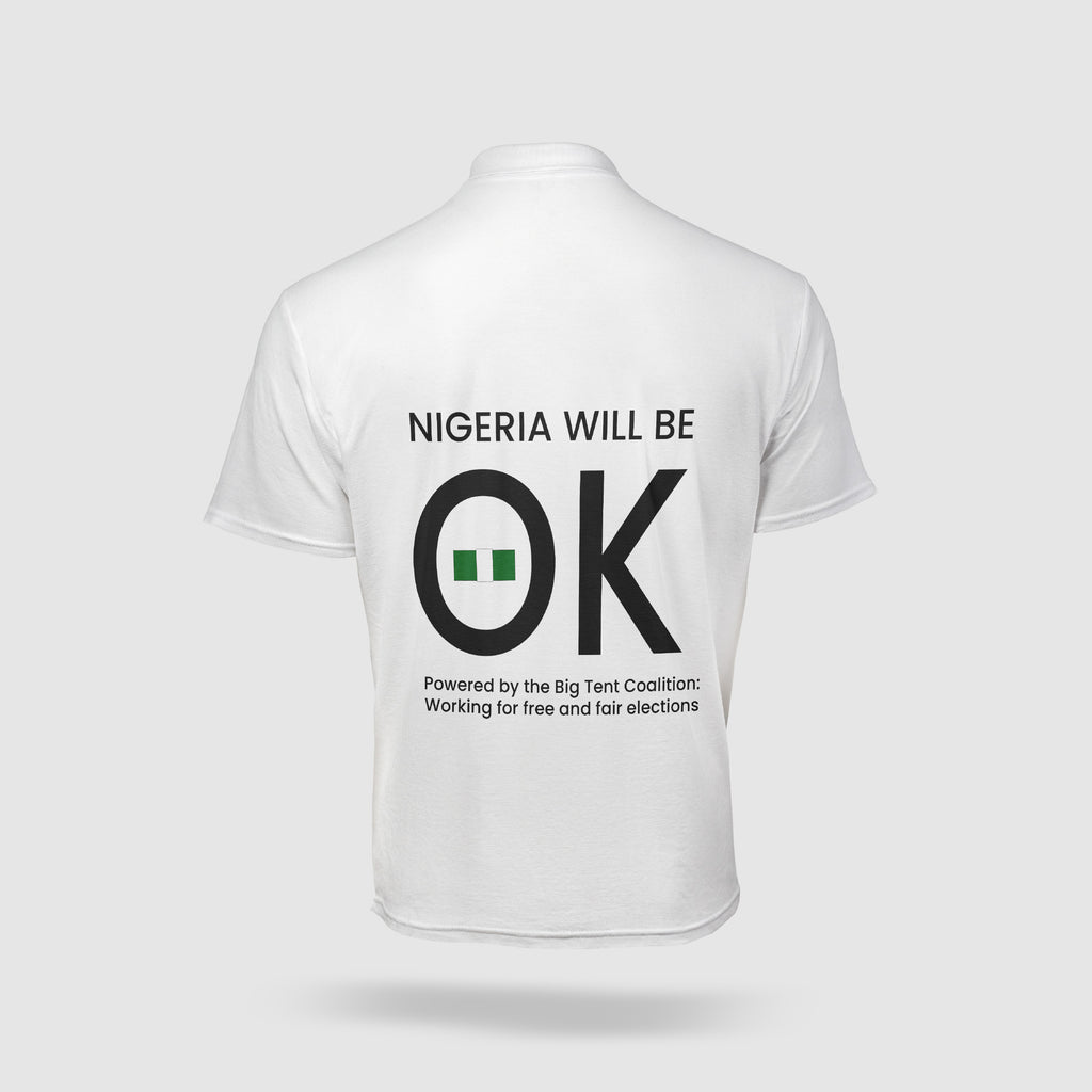Nigeria Will Be OK polo shirt featuring campaign design for casual