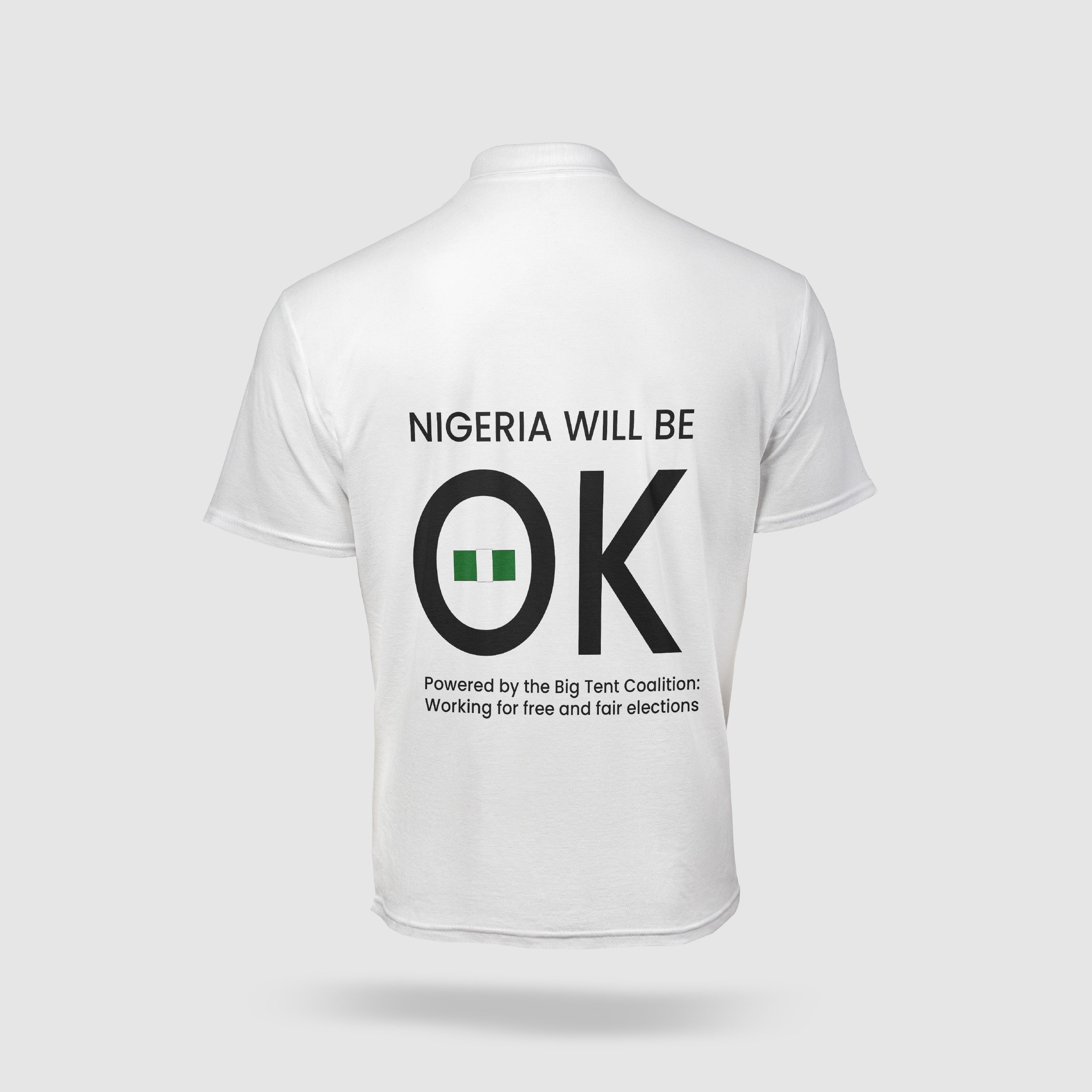 Nigeria Will Be OK polo shirt featuring campaign design for casual